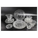 Clear Depression glass group, seventeen pieces