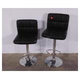 Two vinyl bar stools,  adjustable