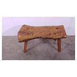 Natural wood slab bench, 32 x 12