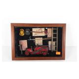 Fireman decor shadow box, 15x11