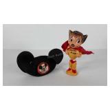 Vintage Terryton Mighty Mouse doll and Mickey