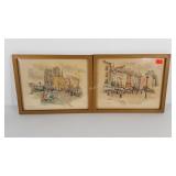 Two R. Plum Paris prints, Notre Dame and Rue