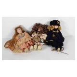 Three porcelain dolls, Geppeddo, Louis Nichole