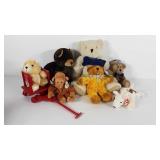 Plush bears and other animals, includes two Ty