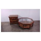 Octagonal coffee table and an end table,  seller