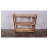 Unfinished wood shop shelf