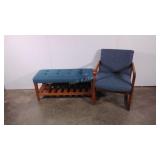 Tufted bench seat and a conference style chair,
