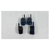 Four walkie talkies, Motorola, Cobra, and