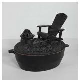 Cast iron campfire motif humidifier pot