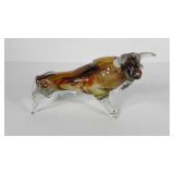 Art glass bull statue