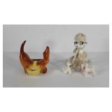 Ceramic dogs, Weiner dog planter and poodle