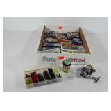 Fishing group, mostly lures, some hooks, bobbers,