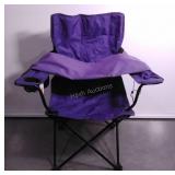 Purple folding camp chair with bag