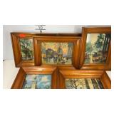 Six framed pictures, city scenes