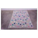 Rug,  48 x 67, rubber backed,  colorful polka