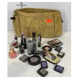 Travel makeup bag with new sealed makeup,