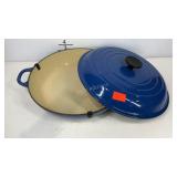 Le Creuset enameled cast iron pan with lid 12in