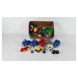 Building blocks toys and cars