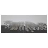 Large assortment of clear glassware.   Varies