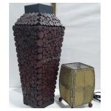 Nature themed vase and lamp.