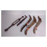 Turn- buckle,  nail-puller, horse yolk parts,
