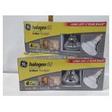 Three boxes of 4 halogen 60 indoor flood lights