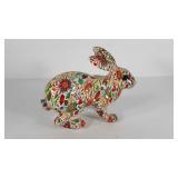 Colorful resin rabbit statue