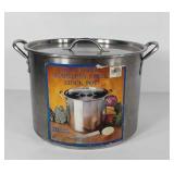 Stainless stock pot with lid, 20 quart