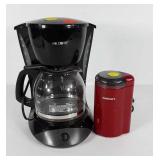Mr Coffee machine and Cuisinart bean grinder, both