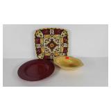 Dinnerware,  Pottery Barn plate, Pier 1 platter