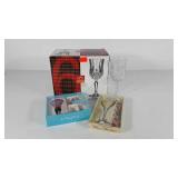 Six wine goblets with markers