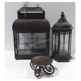 3 metalwork candle holders pieces