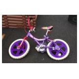 Lilac mongoose bike with 16 inch wheels, seat