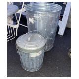 2 pieces Galvanized 20 gallon Trash Container
