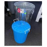 Two trash cans: Galvanized 20 gallon Trash