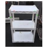 White poly Storage Shelf, 22x14x32"