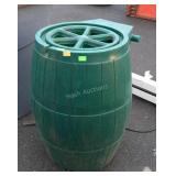 Poly Rain Water Collection Barrel, about 32" tall