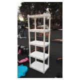 Poly Storage Shelf, 22x14x64" tall, 5 shelves,