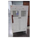 Painted cabinet, distressed as shown, no interior