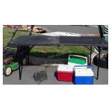 6ft Folding Table, black poly Table, used