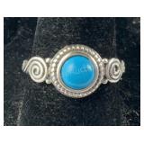 Sterling silver size 7 ring with stone