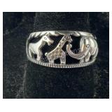 sterling silver size 9 animal ring