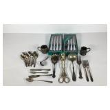 Silverplated flatware, cups and serving utensils
