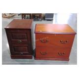 Two nice wood file cabinets, includes some
