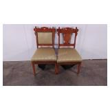 Two complimentary chairs, bottom liner ripped as