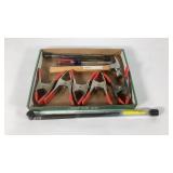 Tools, clamps, hammer, artisan blades and