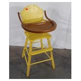 Childs High Chair, Yellow Painted with natural