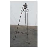 Home Furnishings Easel, iron works made, 14" wide