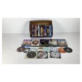 DVDs, 27 titles in cases and dozen loose, titles