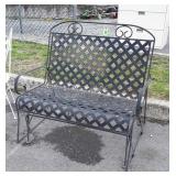 Outdoor Glider Loveseat, Black color, metal